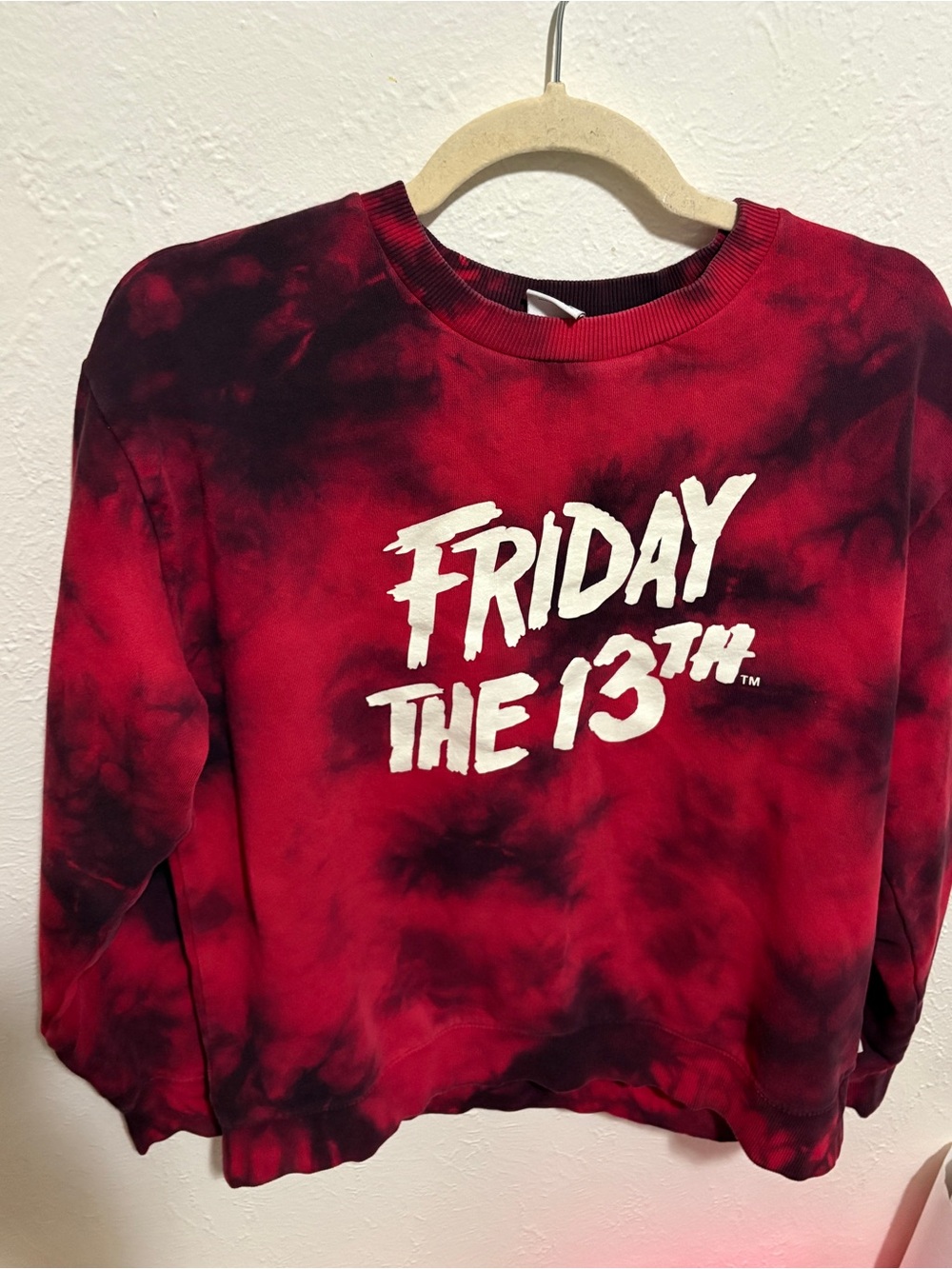 Vans Red and Black Tie-Dye "Friday the 13th" Sweatshirt men's medium